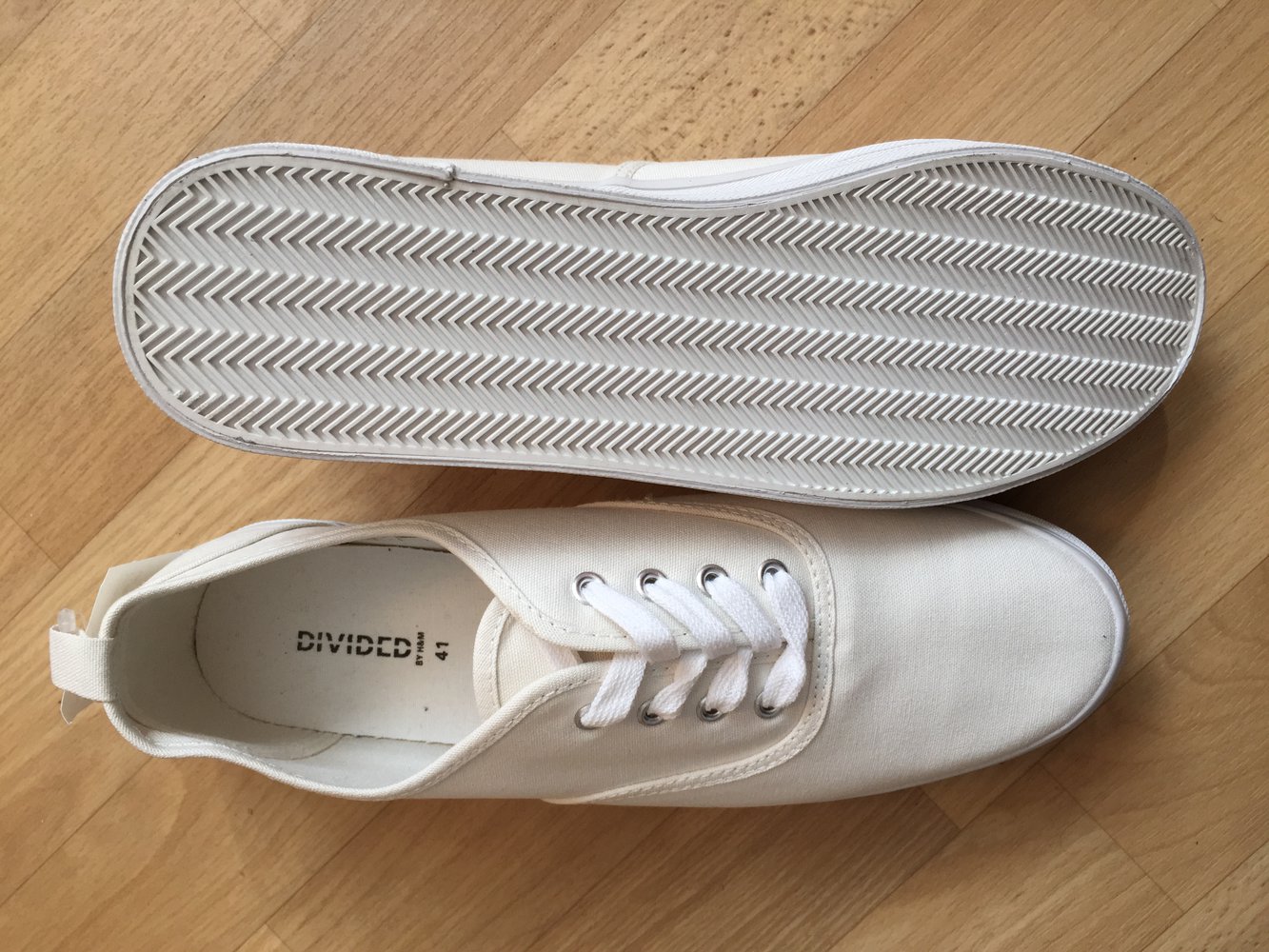 Schuhe Sneakers Plateau Plateauschuhe Plateausneakers Halbschuhe H&M weiß 41 42