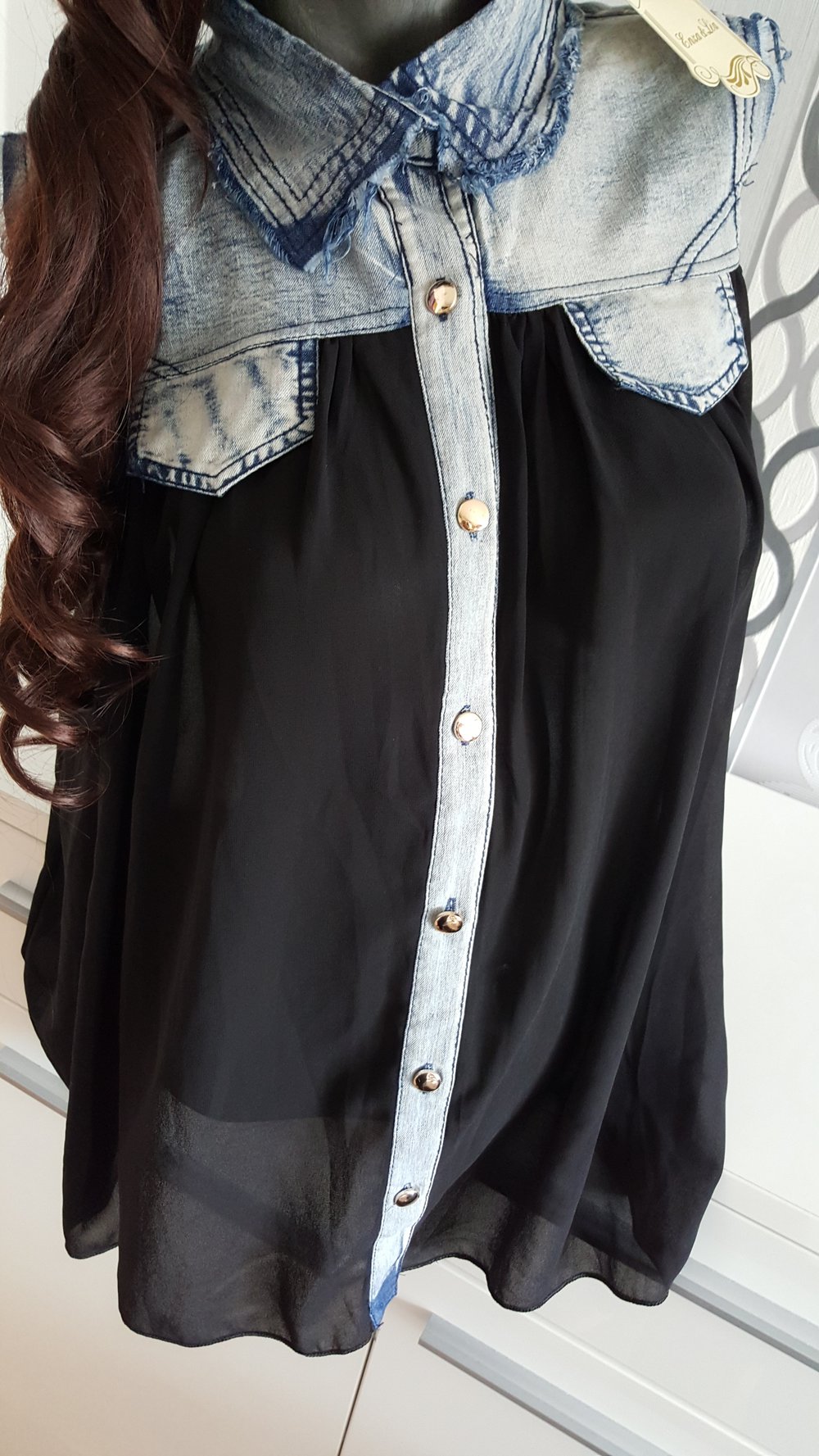 Bluse Jeans L / M 38 / 40 Neu