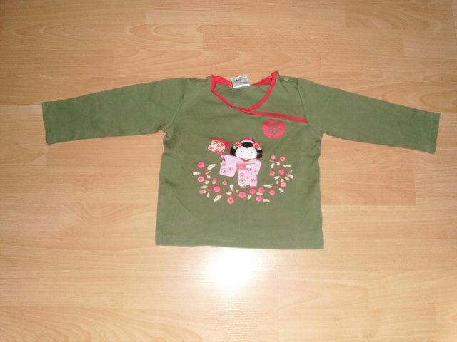 Langarmshirt von Papagino, khaki mit Motiv, Gr. 104