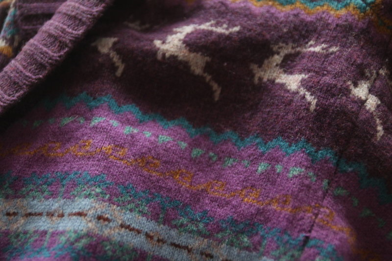 Norweger Strickjacke Wickeljacke Cardigan Wolle