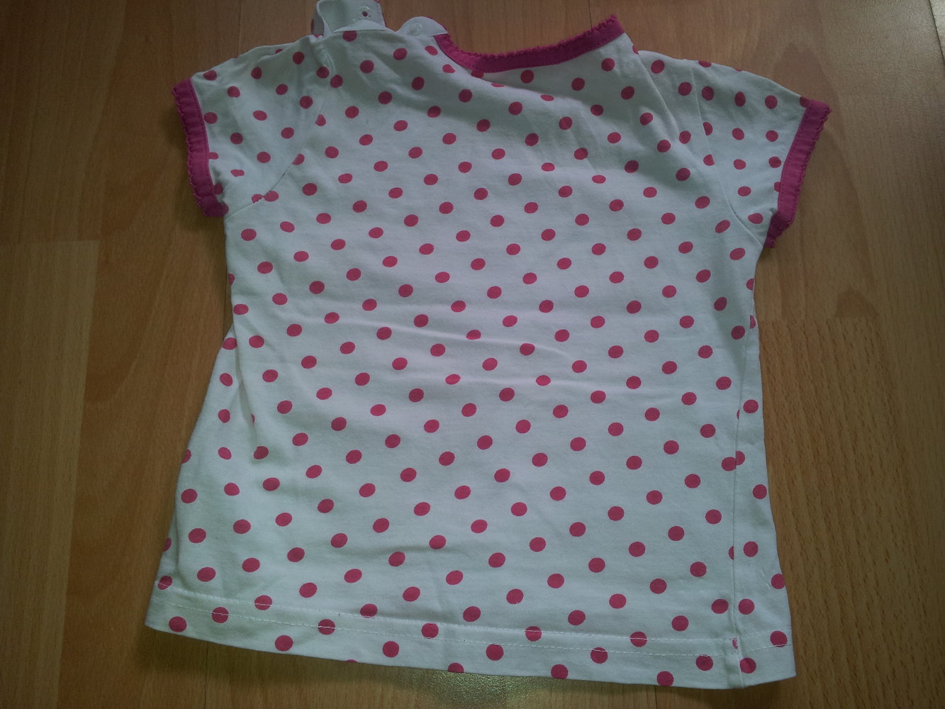 T-Shirt Schmetterling Punkte weiß rosa Gr. 74/80