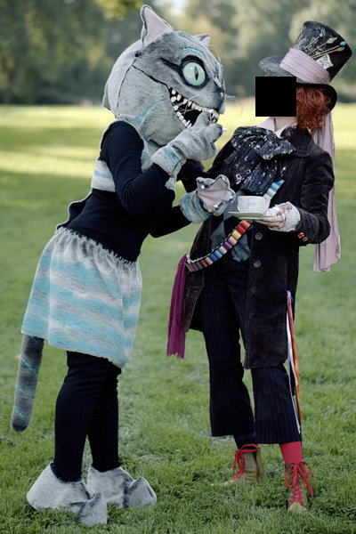 Grinsekatze / Cheshire Cat Cosplay Kostüm - Alice im Wunderland (Tim Burton) - Eigenkreation Selbstgenäht (UNIKAT!)