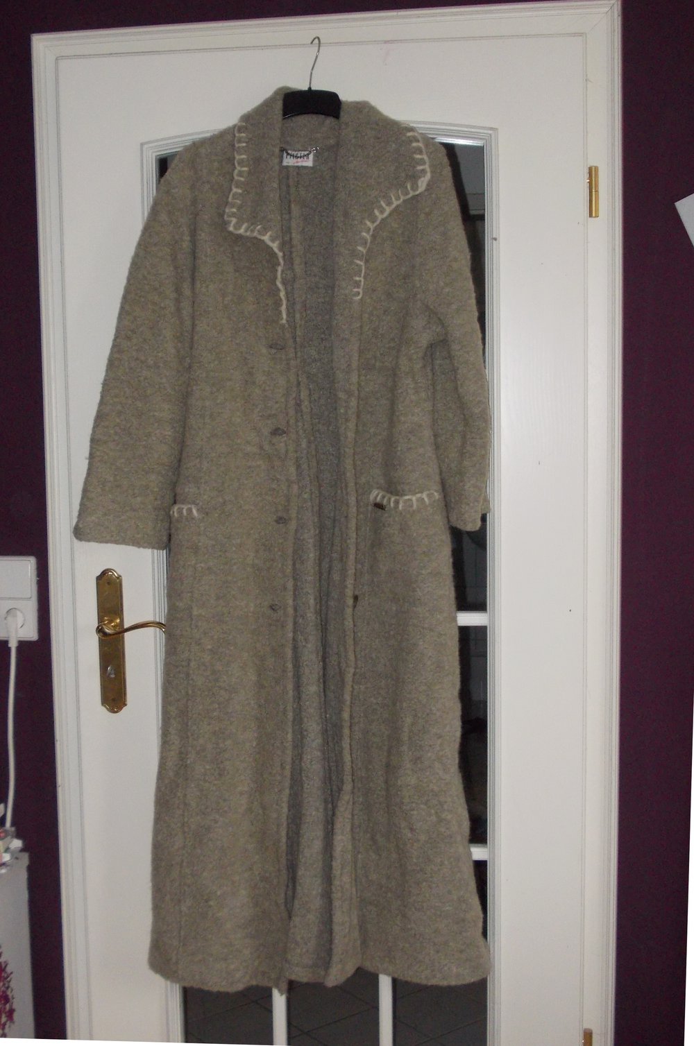 Pfister Austria langer Wollmantel Gr.40 M OVP 200€! Wolle Mantel Wintermantel Herbstmantel beige Schurwolle 