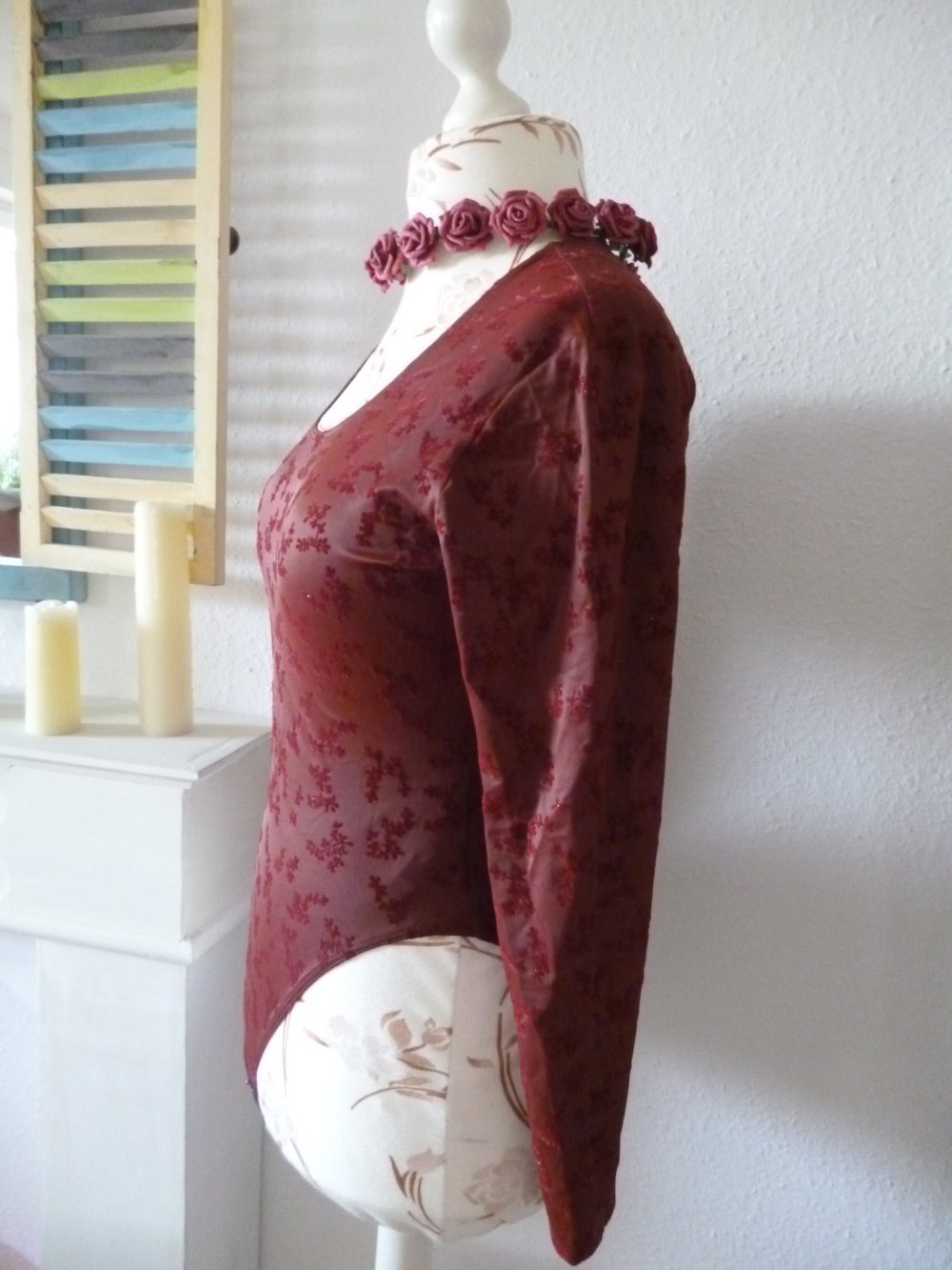 Blütenglitzer Body bordeau Triumph neu 40/42