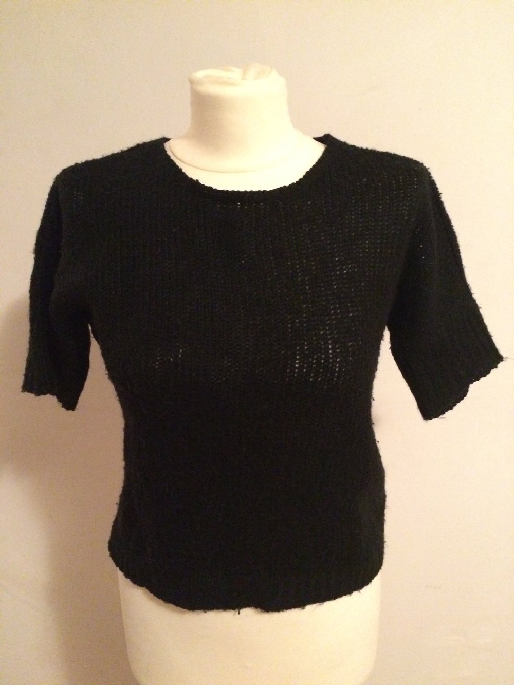 Strickpulli kurzärmlig schwarz