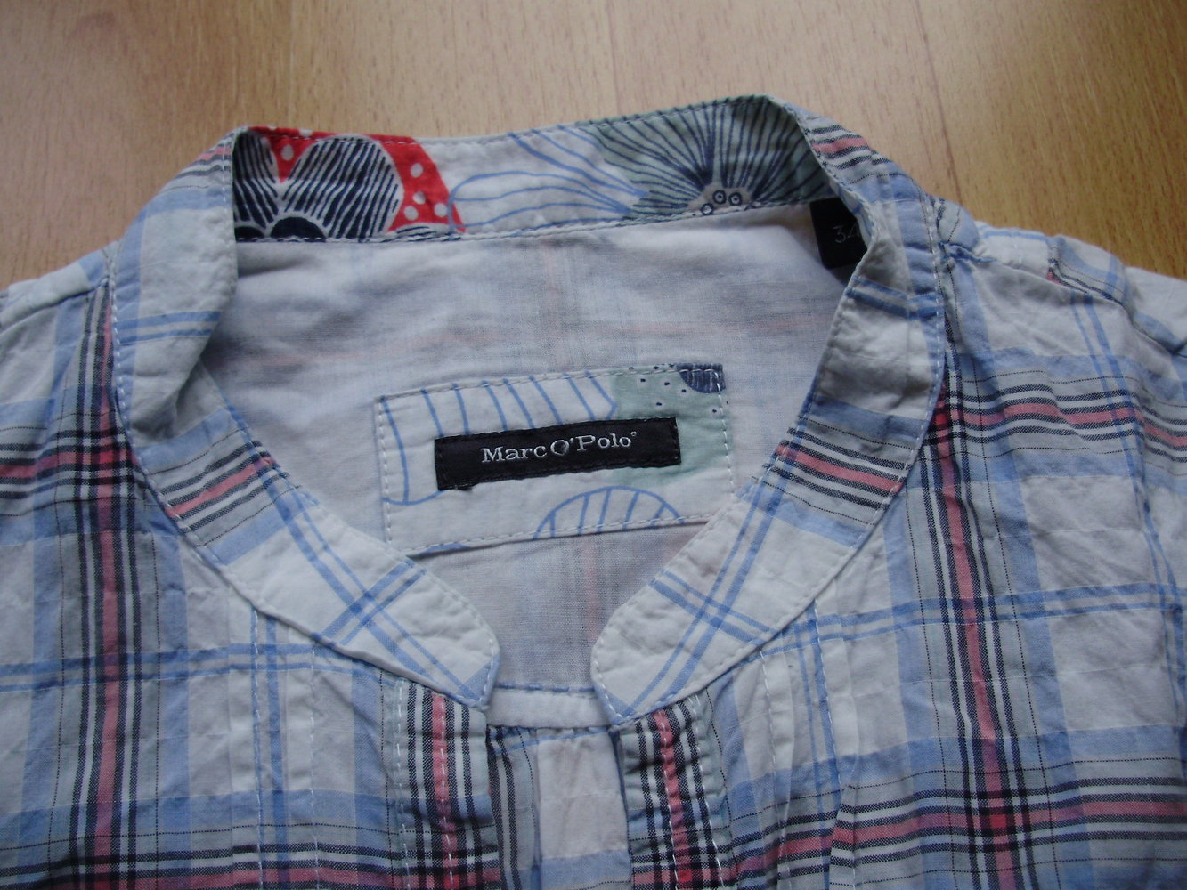 Marc O´Polo Langarm Bluse hell Karo Gr 34 S