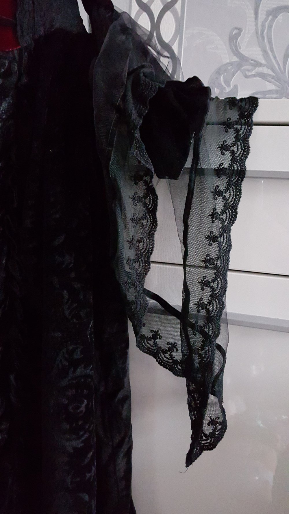 Gothic Mittelalter Kleid Spitzen Muster Cosplay ausgez. M 38 evtl. auch S 36 und L 40 da dehnbar