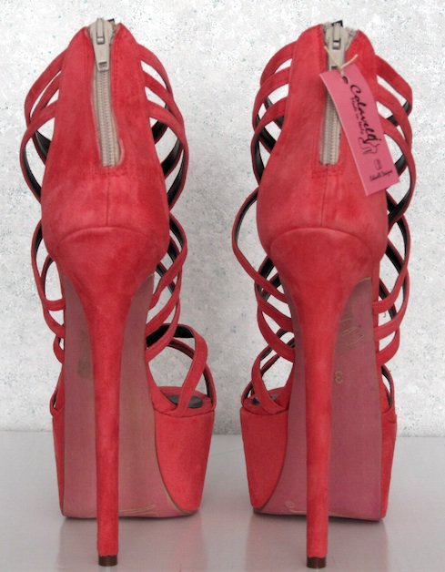 Sexy Plateau Sandalette Highheels Gr. 39 in koralle neu