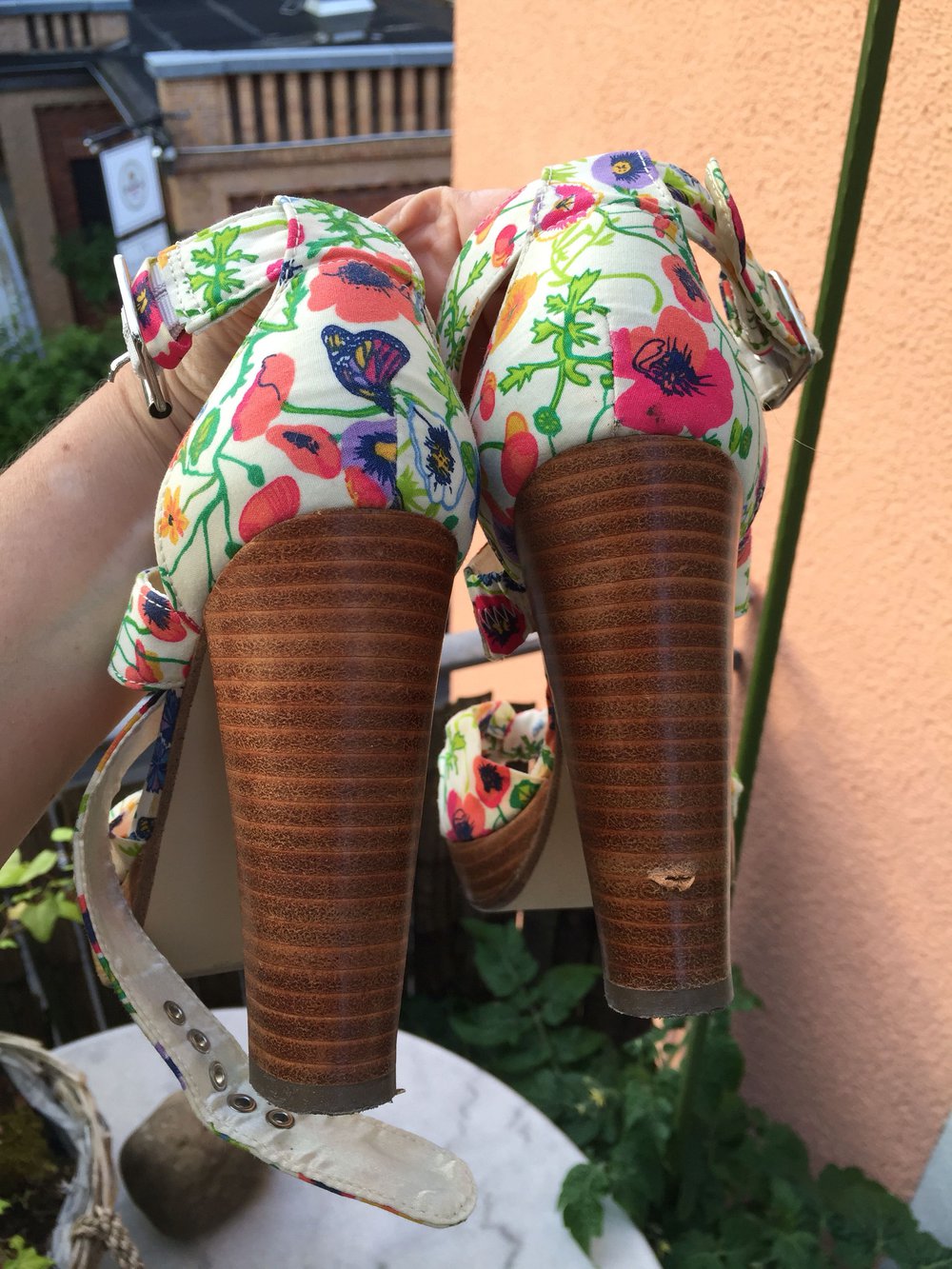 Sommer Highheels Peeptoes Blümchenschuhe