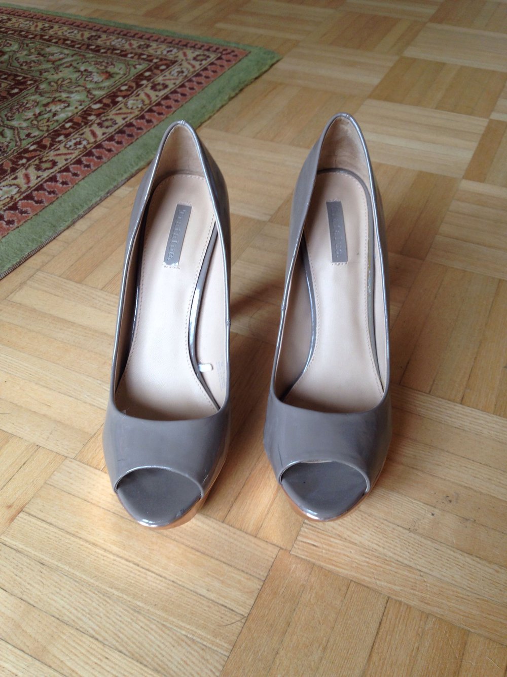 Gold beige high heels zara