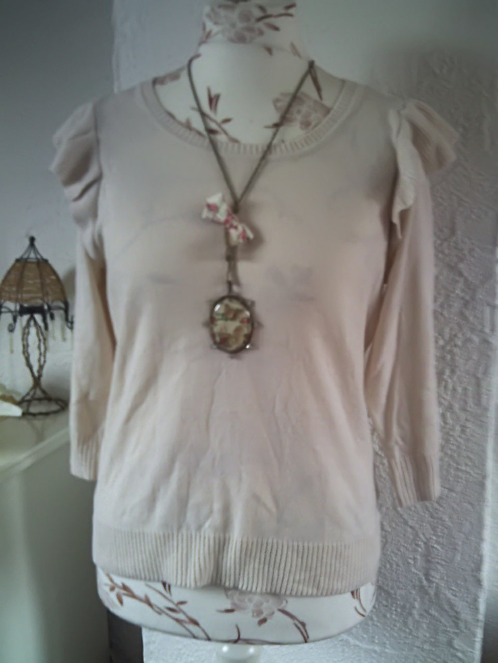 Romantischer Feinstrickpullover Nude 40/42