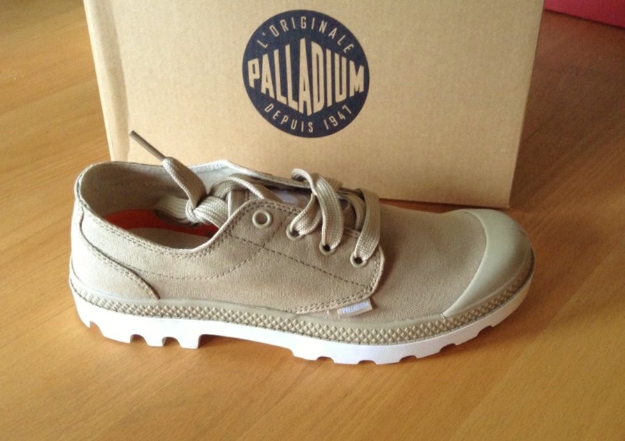 ungetragene #palladium oxford #pampa halbschuhe, safari /beige, Gr. 39