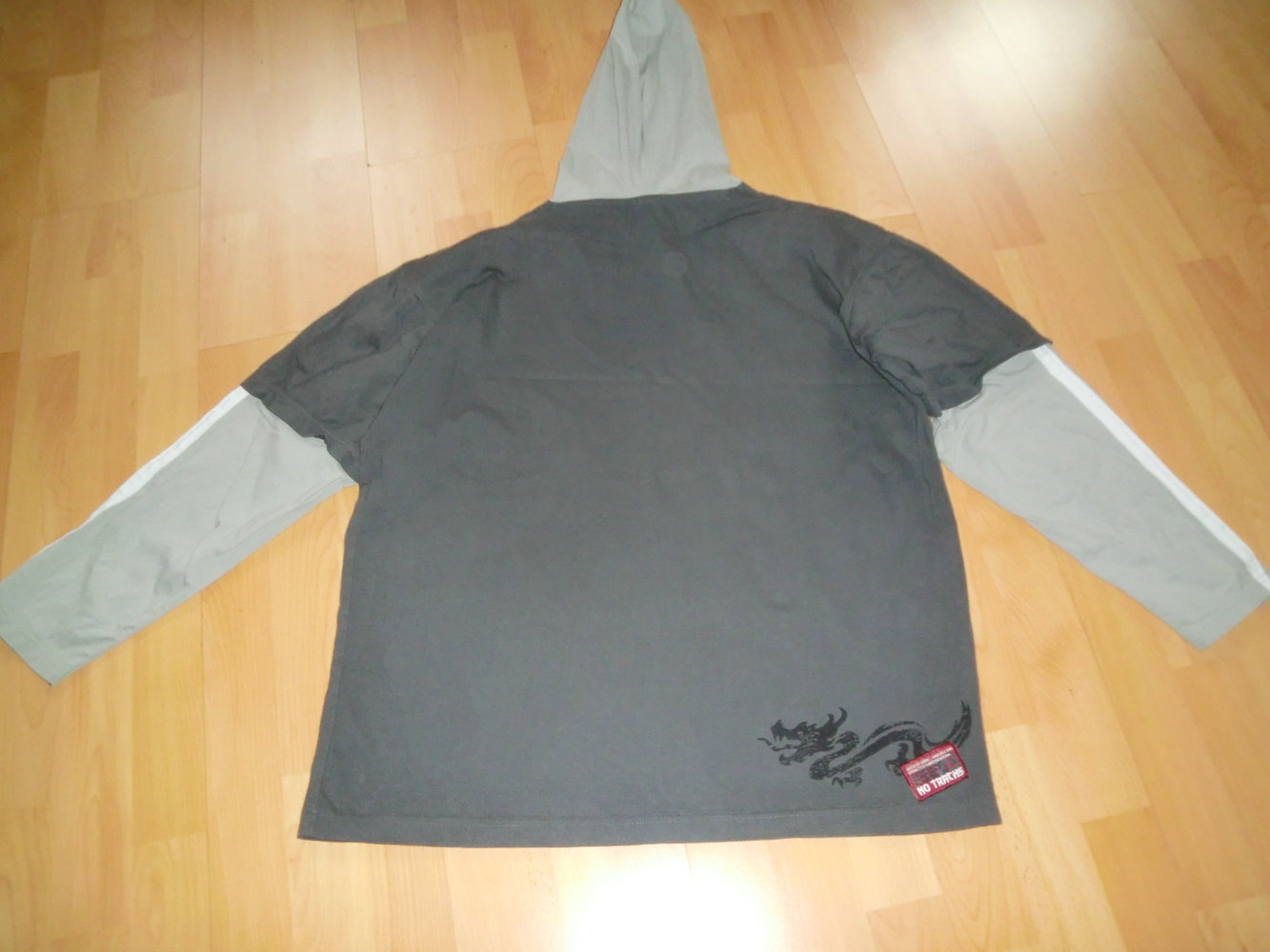 Shirt mit Kapuze, Gr. 170/176, grau