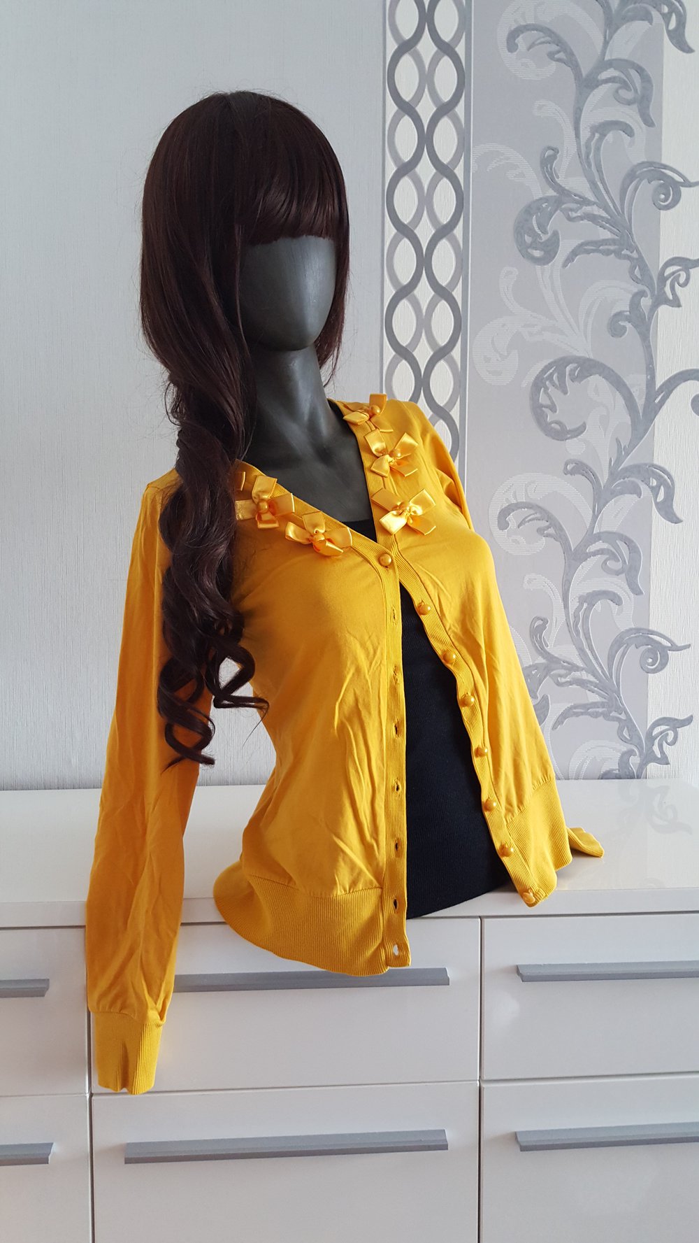 Lolita Cardigan Gelb mit Schleifen S 36 