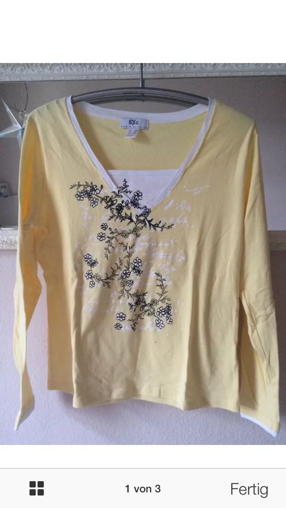 2in1 Shirt Gelb Weiß Gr. 44/46 NEU kostenloser Versand 