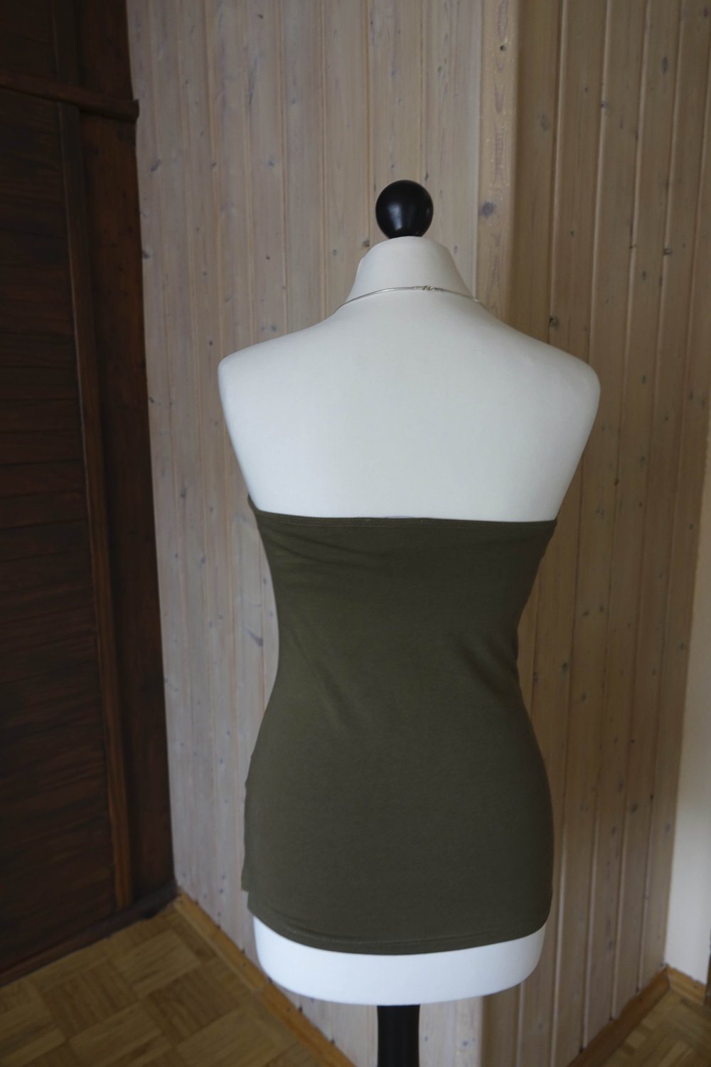 Basic Bandeau Oberteil in Khaki