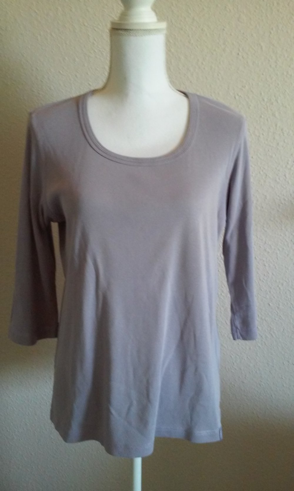 Shirt lila/flieder, Pulli, dreiviertel Ärmel, Rundhalsausschnitt