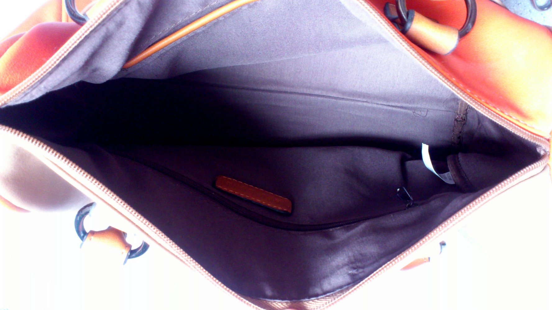 !! Braun orange Tasche mit separatem Trageriemen