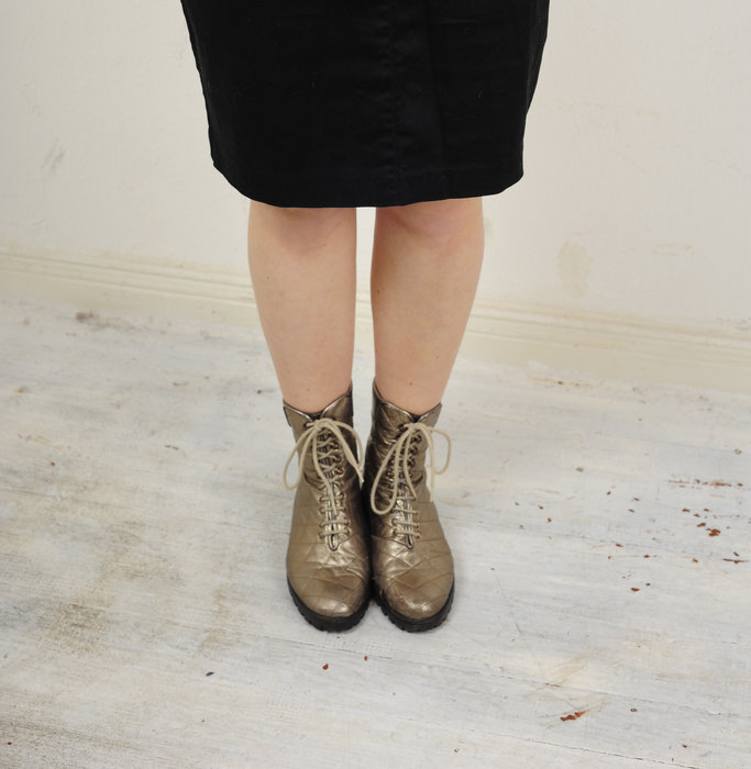 Schuhe Schnürer Vintage Blogger Gold Schnürschuhe Hipster Blogger Boho