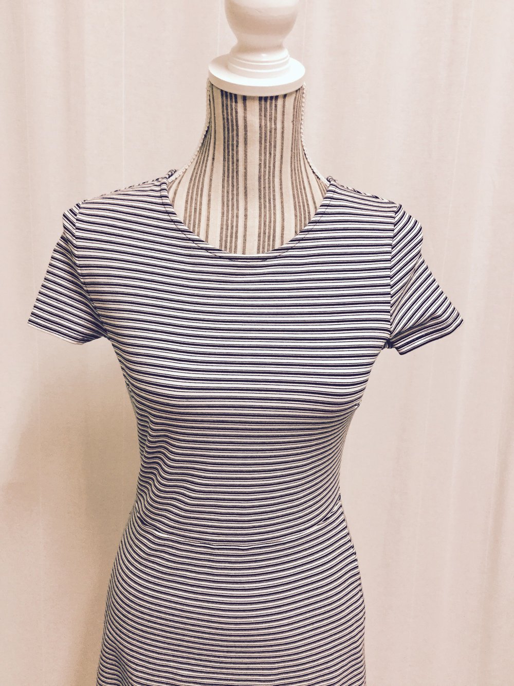 Bershka M Marine Kleid  blau weiß gestreift 