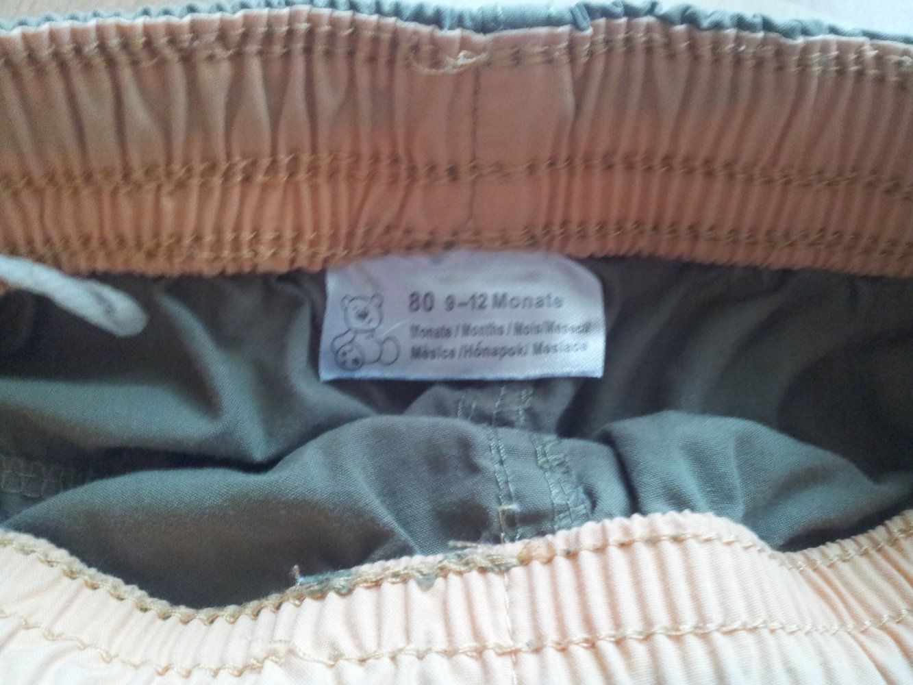 Hose Stoffhose khaki Blumen Gr. 80