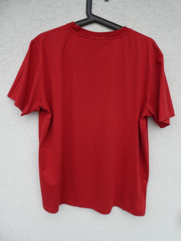 s.Oliver – T-Shirt, rot mit schwarzem Aufdruck – Gebraucht, fast wie neu