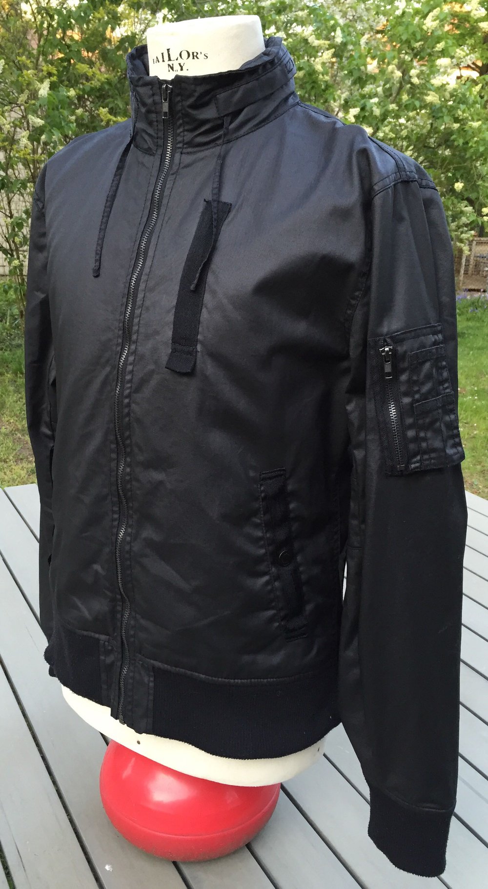 CHARLES & 1/2 JACKE coated  Cotton Racer Jacket  Gr. XL (L)