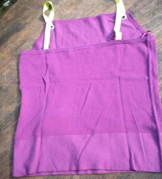 Mango Suits Fein Strick Pulli Top Spaghettiträger ärmellos magenta Boho