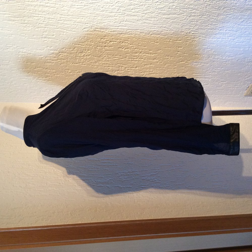 Zara Women Bluse  Größe S dunkelblau transparent mit Ledereinsatz Lederimitat sehr sehr guter bis neuwertiger Zustand 