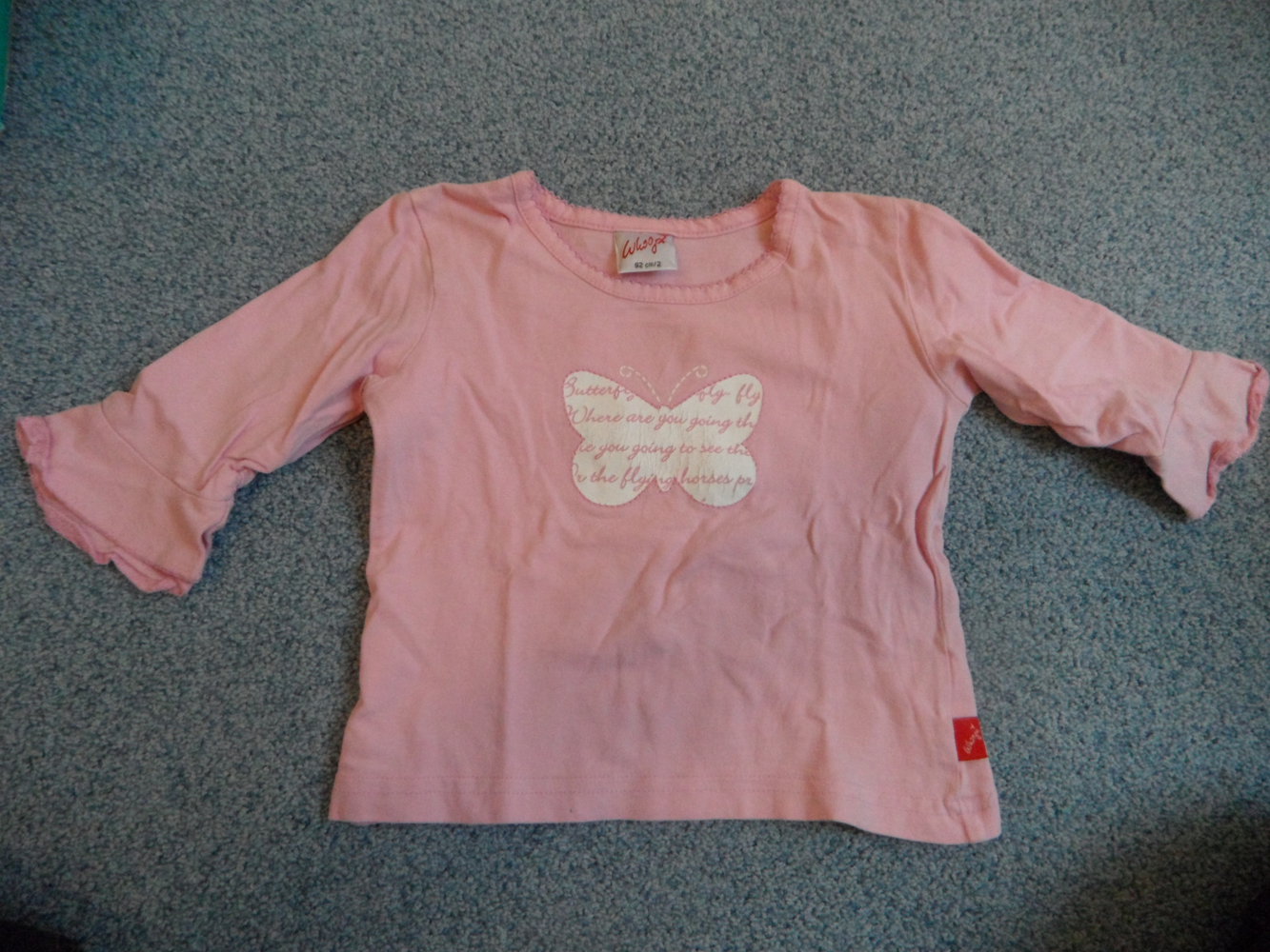 Whoopi schönstes Shirt Oberteil mit Schmetterling 3/4 Ärmel Rüschen