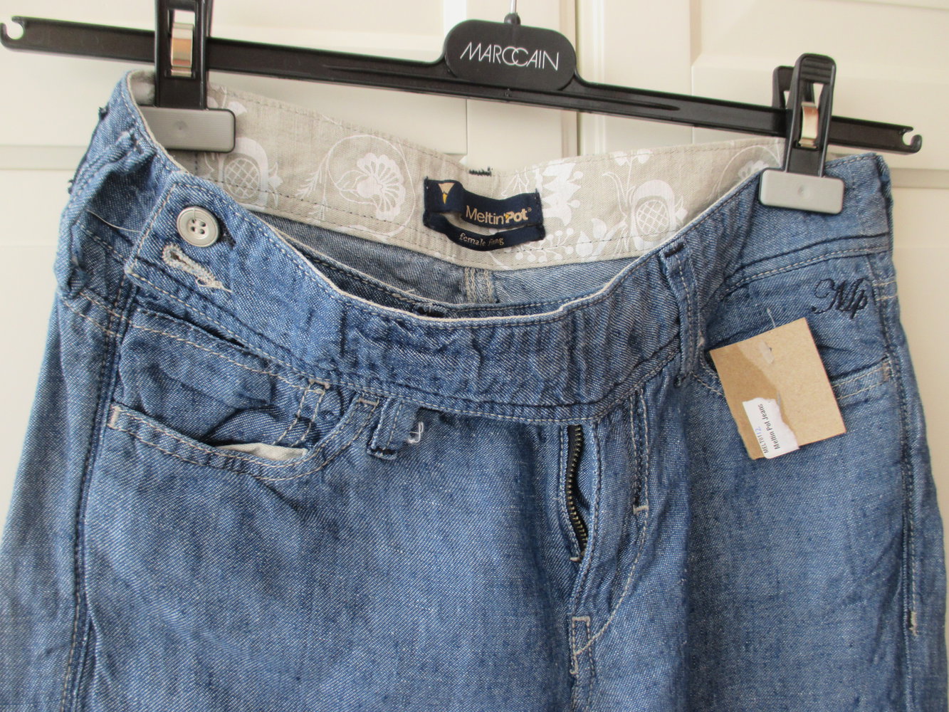 Meltin Pot: sommerliche Leinenhose, W: 28, die wie eine Jeans aussieht, 5 pocket