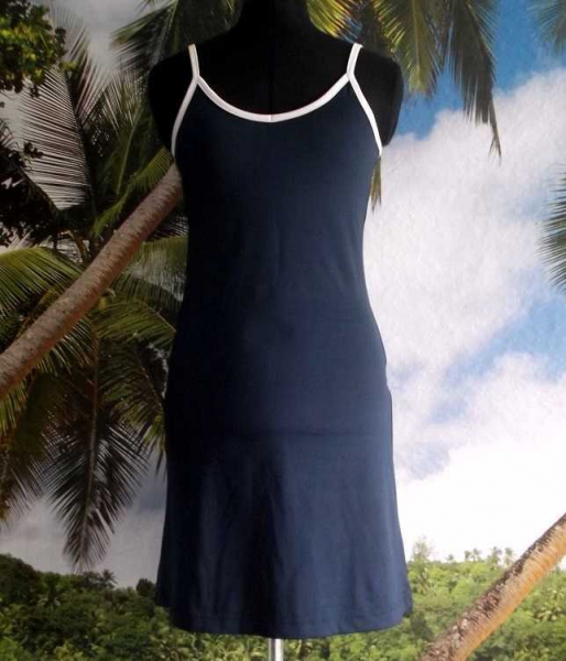 H&M Kleid mit Spaghettiträgern * Gr. 34 (36) * dunkelblau / weiß * maritimer Look