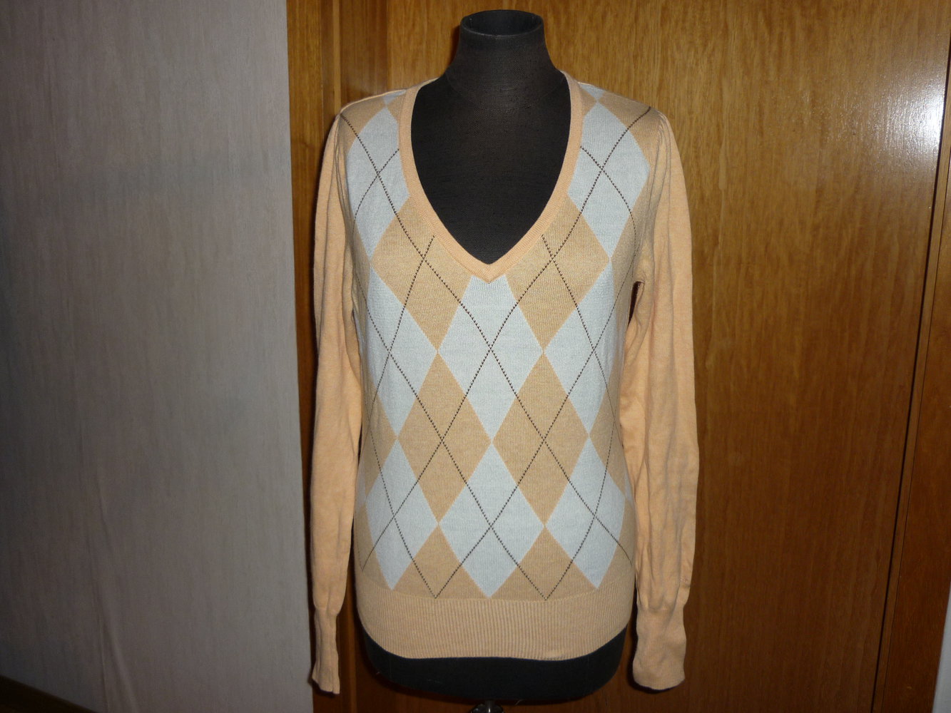 Esprit Pullover Strickpullover Karo Kaschmir Pastell Größe M 36 