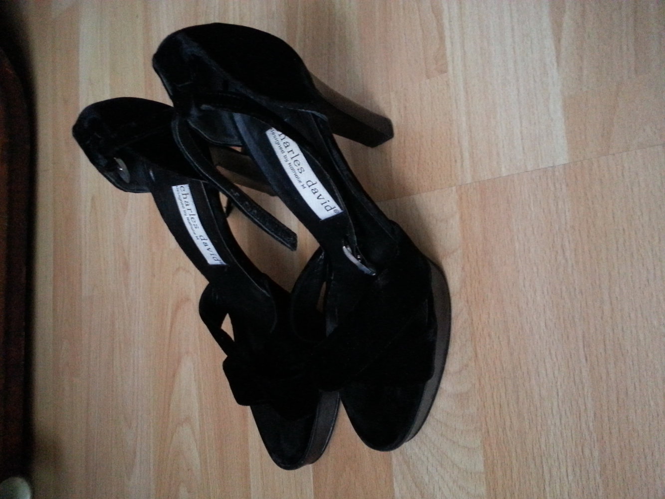 Sandalen absatz Plato Pumps schwarz Leder Charles david schuhe