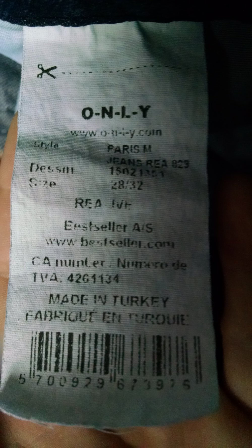 Schlagjeans Länge gekürzt W29