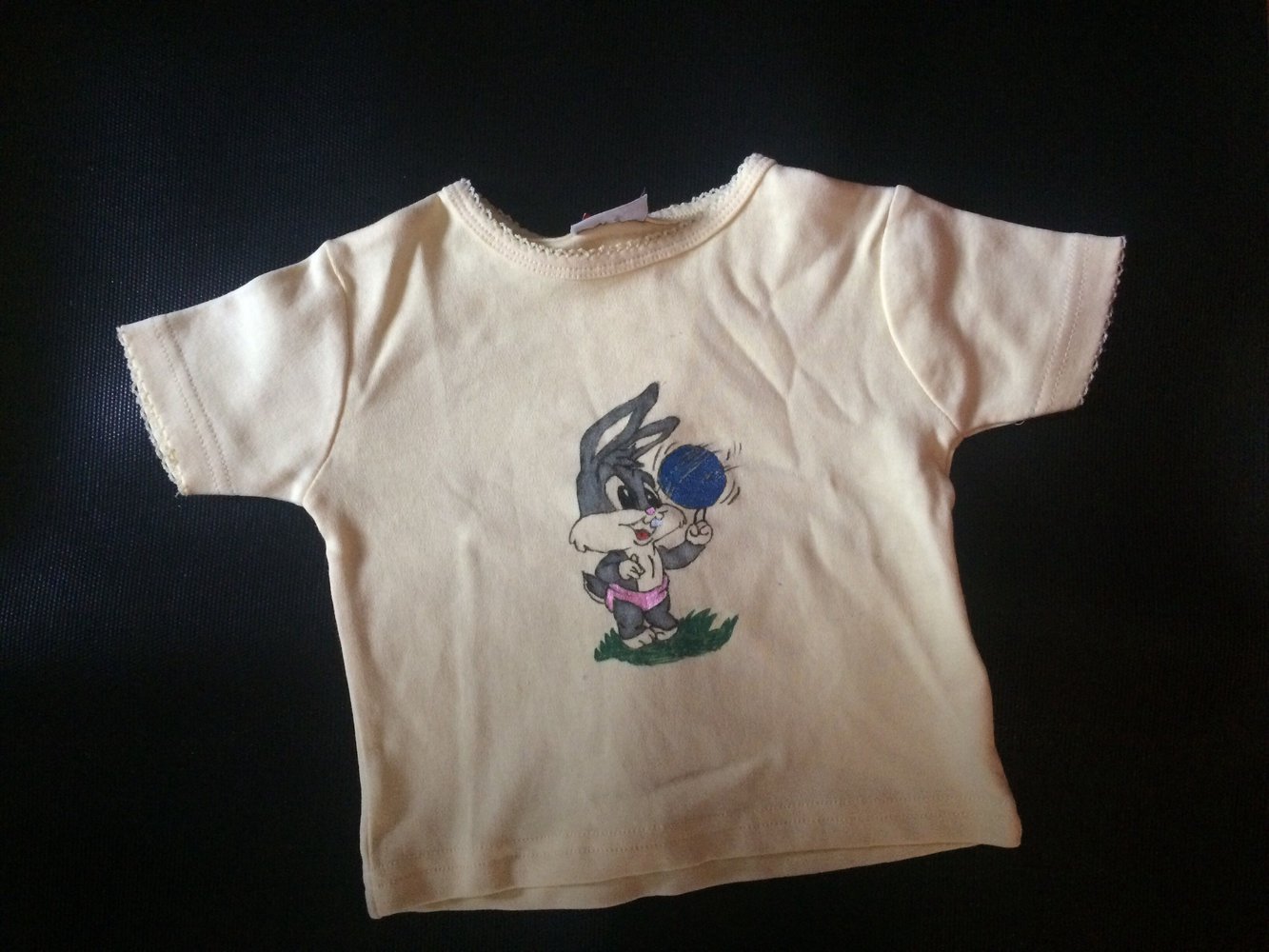 Baby / Kinder T-Shirt gelb Fashion Blogger Bugs Bunny Selfmade DIY Gr. 92 neu