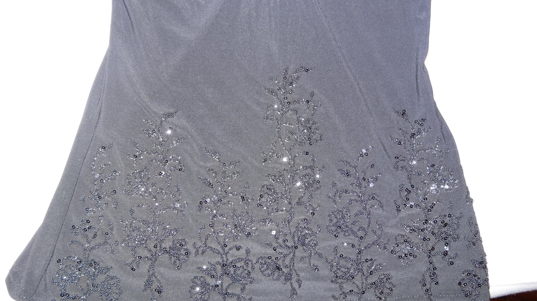 Schwarzes Träger Top mit Pailleten Verzierung