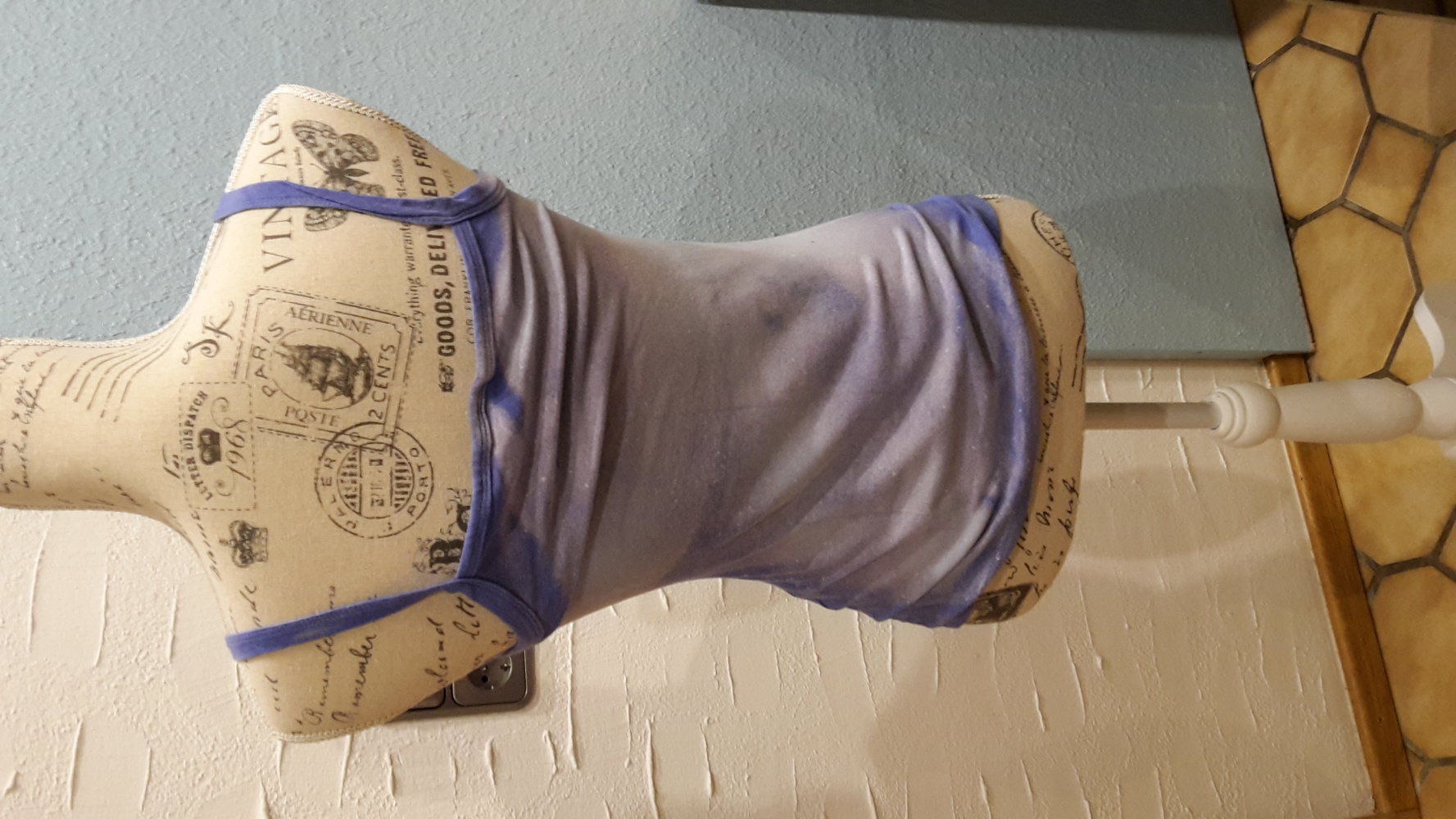 Blau hellblau love New York Gr.Xs-S Top Zustand Stretch usedlook