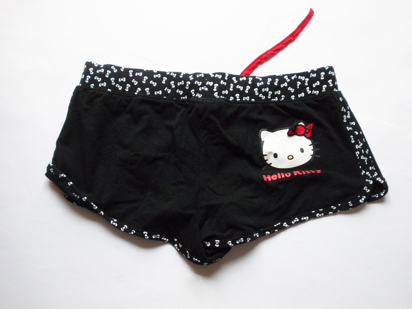 Schlafshorts Shorts Hotpants Hello Kitty 38/40 M von H&M schwarz rot weiß kurz Schlafhose