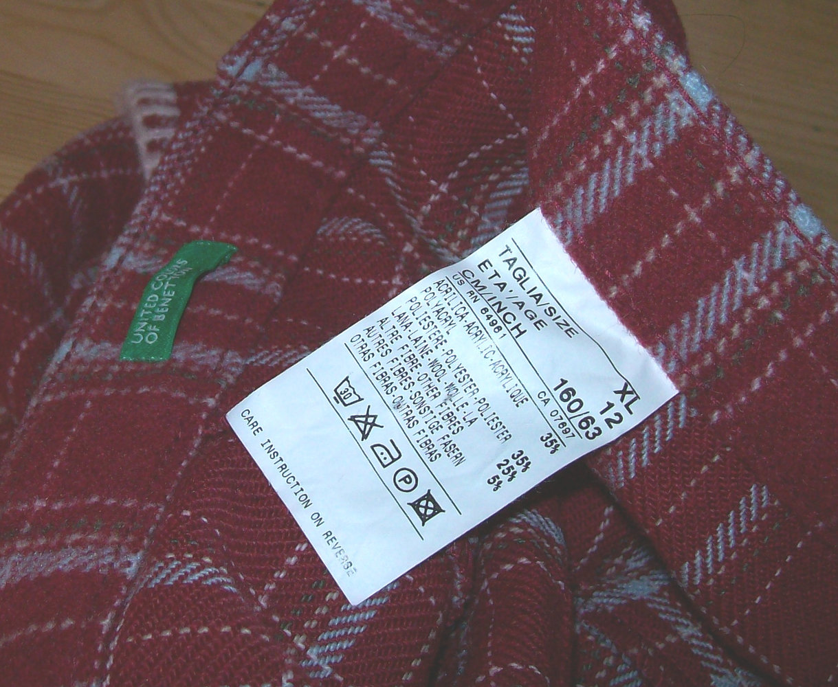 BEnetton- toller Wollrock, 25% Wolle Gr.160cm