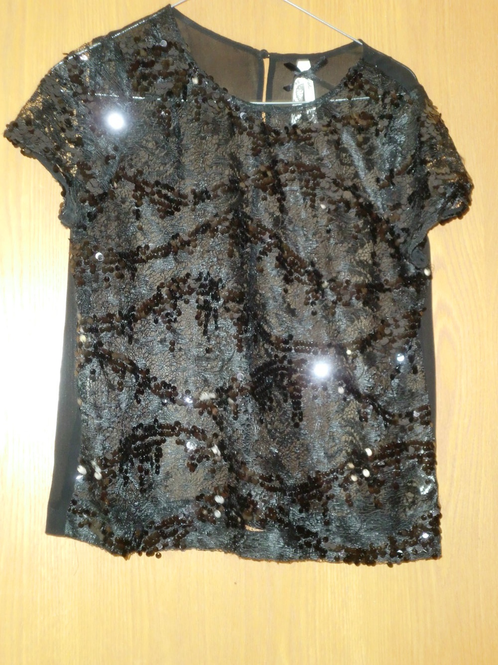 Glitzer-Shirt  / Shirt, Gr. 36, schwarz, von Primark (Atmosphere)