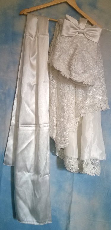 Wunderschönes Vokuhila Spitzen Brautkleid, Cocktailkleid, Hochzeitskleid, Standesamtkleid