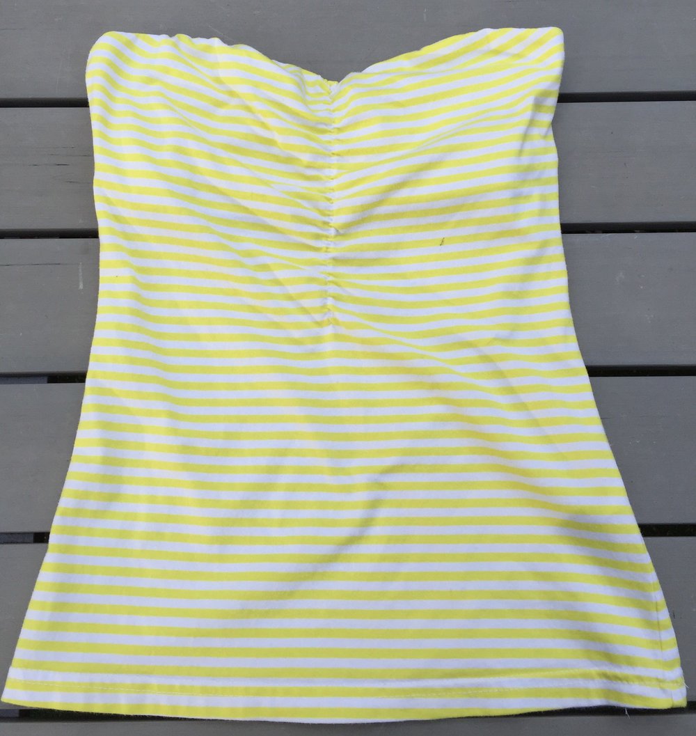 H&M Tubetop TUBE gelb / weiß Gr. XS