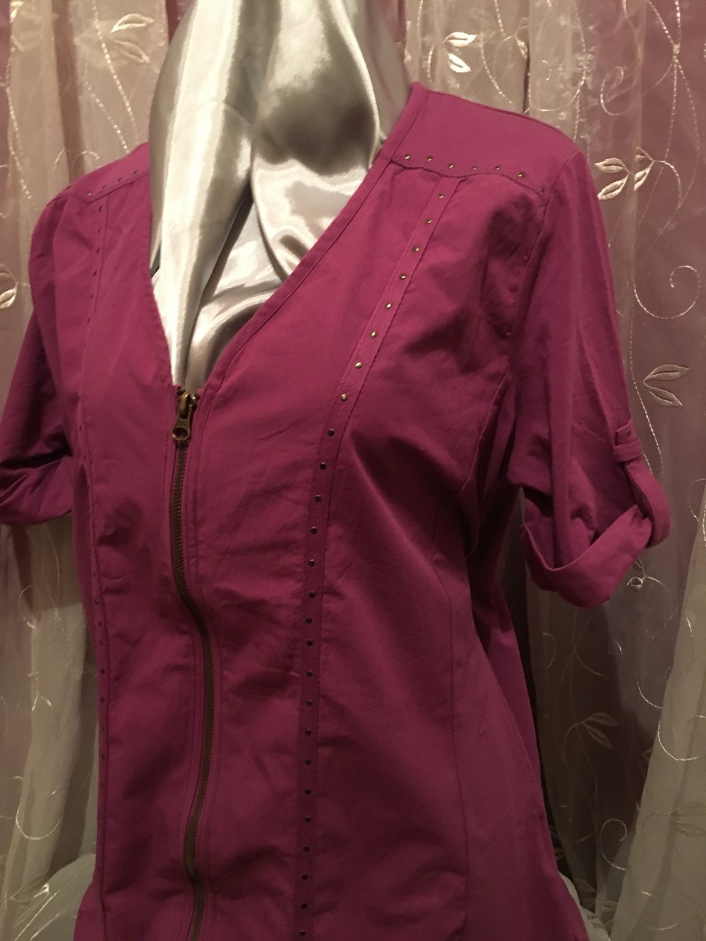 Shirtbluse mit Reißverschluss