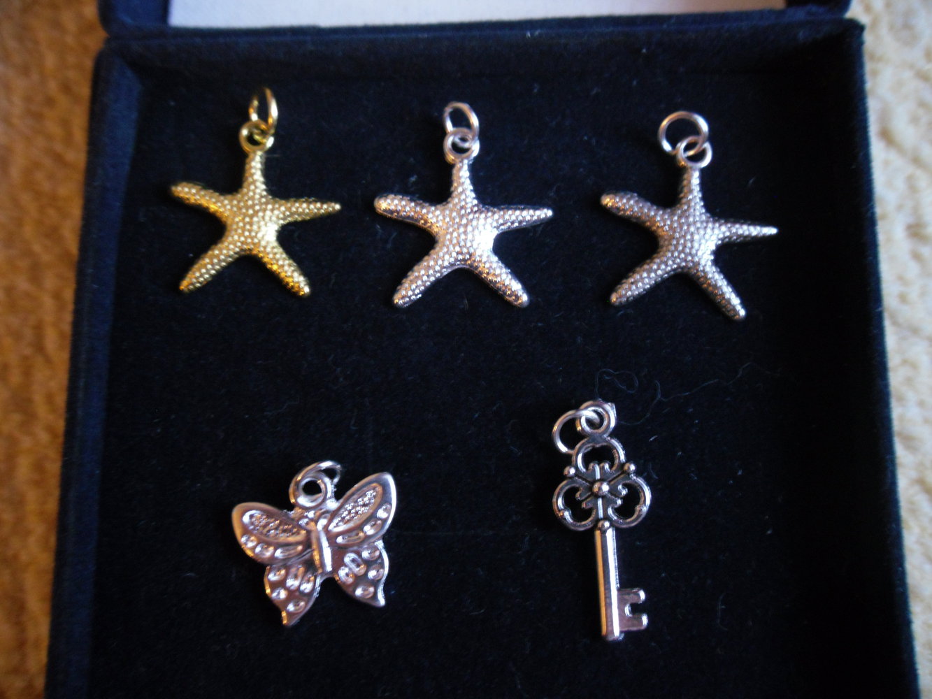 Anhänger Seestern, Schlüssel, Schmetterling 