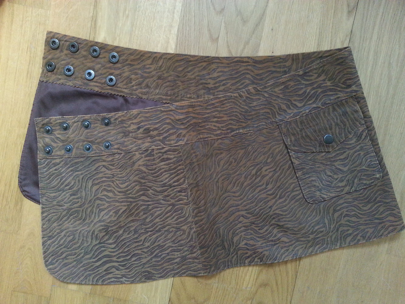 Echtleder Rock, Wildleder Rock mit Print