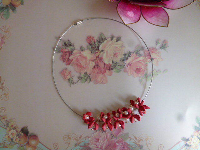 Blüten Kette Perlen handmade neu