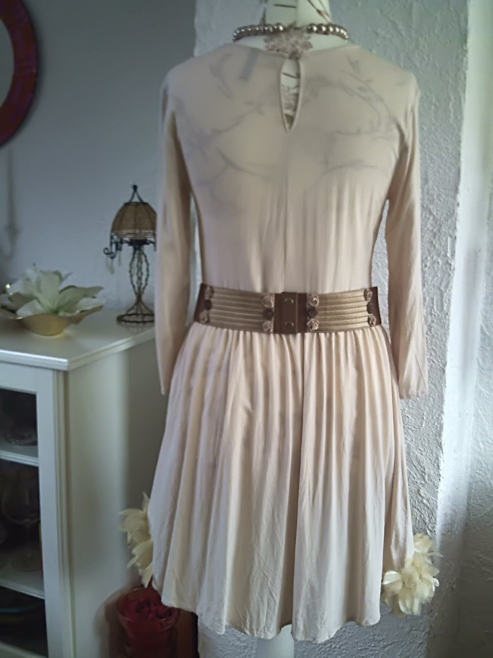 Feenkleid Tüllblüten nude creme 40