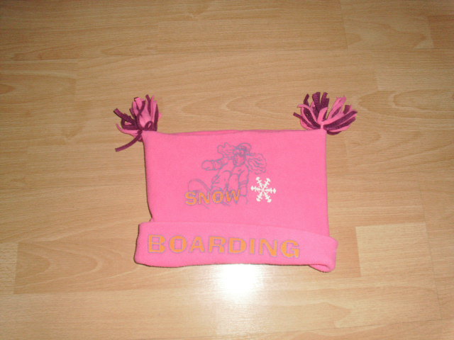 Fleecemütze, rosa mit Schriftzug, KU 53