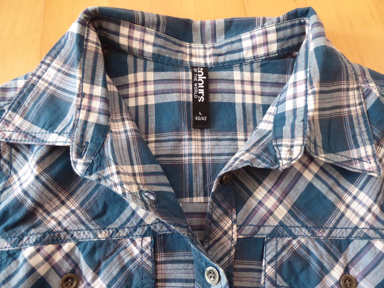 Karierte Langarm Bluse